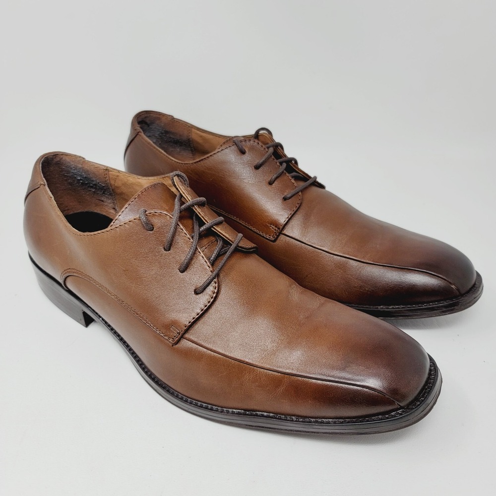 Mark Nason Mens Oxfords Sz 11.5 M Brown Bicycle Toe Memory Foam Lux Dress Shoes